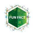 Fun Fact floral plants pattern green hexagon button