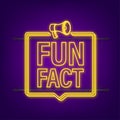 Fun fact neon icon. Vector stock illustration