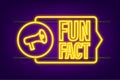 Fun fact neon icon. Vector stock illustration