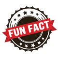 FUN FACT text on red brown ribbon stamp Royalty Free Stock Photo