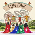 Fun Fair Amusement Enjoyment Happiness Joyful Concept Royalty Free Stock Photo