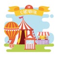 Fun fair carnival food booth tent air balloon tickets recreation entertainment