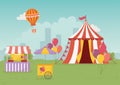 Fun fair carnival tent booth ice cream food city recreation entertainment