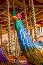 Fun Fair Carousel Horse Ride in colour Royalty Free Stock Photo