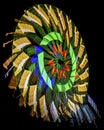 Fun fair Giant Colorful Ferris wheel spinning at night. Slow shutter zoom pan image of a rotating giant wheel at night Royalty Free Stock Photo