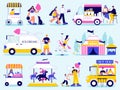 Fun Fair Icons Collection Royalty Free Stock Photo