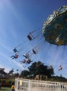 Fun fair swing ride in action