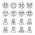 Emojis and Avatars Line Icons