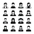 Human Avatars Glyph Icons