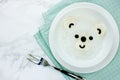 Fun food idea for kids - white bear rice noodle for healthy lunch Royalty Free Stock Photo