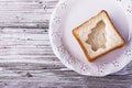 Fun food for kids and adults to toast the festive lunch on Christmas New Year of white bread in the shape trees Royalty Free Stock Photo