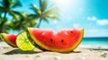 Fun, Fruit, and Umbrellas, A Summery Background for Vibrant Presentations Royalty Free Stock Photo