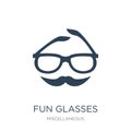 fun glasses icon in trendy design style. fun glasses icon isolated on white background. fun glasses vector icon simple and modern Royalty Free Stock Photo