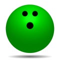 Fun green bowling ball with shadow