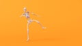 Fun halloween dancing skeleton character. 3D Rendering