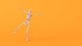 Fun halloween dancing skeleton character. 3D Rendering