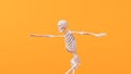 Fun halloween dancing skeleton character. 3D Rendering