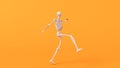 Fun halloween dancing skeleton character. 3D Rendering