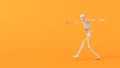 Fun halloween dancing skeleton character. 3D Rendering