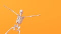 Fun halloween dancing skeleton character. 3D Rendering