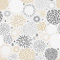 Fun hand drawn doodle fireworks, seamless pattern, great for textiles, wrapping, banner, wallpapers - vector design Royalty Free Stock Photo