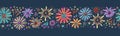 Fun hand drawn doodle fireworks, seamless pattern, great for textiles, wrapping, banner, wallpapers - vector design Royalty Free Stock Photo