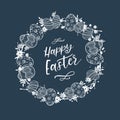 Fun hand drawn Easter design with ornate eggs, doodle background, great for banners, wallpapers, cards, invitations Royalty Free Stock Photo