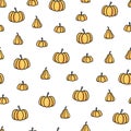 Fun hand drawn halloween seamless pattern