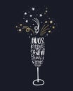 Fun hand drawn New Years Party doodles - cute hand writing and firework - vector design