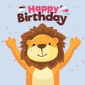 Fun happy birthday card. Lion card. Birthday card.