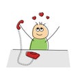 Fun happy cartoon character rejoicing in love Royalty Free Stock Photo