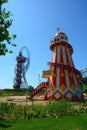 Fun Helter Skelter and ArcelorMittal Orbit Royalty Free Stock Photo