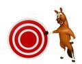 fun Horse cartoon character with target sign Royalty Free Stock Photo