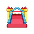fun inflatable castle cartoon vector illustration Royalty Free Stock Photo