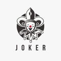 Fun Joker jester logo icon vector template Royalty Free Stock Photo