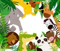 Fun Jungle Animals Border