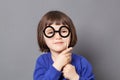 Fun kid glasses concept for wise preschool child