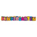 fun kindergarten cartoon text colorful design vector Royalty Free Stock Photo
