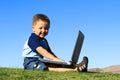 Fun with laptop Royalty Free Stock Photo