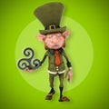 Fun leprechaun - 3D Illustration Royalty Free Stock Photo