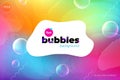 Fun liquid color background with bubbles. Fluid shapes composition. Children design pattern background. Eps10 vector.