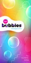 Fun liquid color background with bubbles. Fluid shapes composition. Children design pattern background. Eps10 vector.