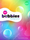 Fun liquid color background with bubbles. Fluid shapes composition. Children design pattern background. Eps10 vector.