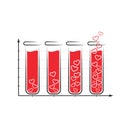 Fun love infographic icon with tubes of blood isolated on white