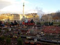 A fun mini train in the amazing Christmas markets of Stuttgart, Germany. Royalty Free Stock Photo