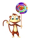 Fun Monkey cartoon character with lollypop