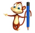 Fun Monkey cartoon character with pencil