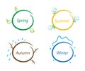 Fun note frames nature seasons set design elements