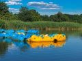 Fun Paddle Boats, Flushing Meadows Lake, Queens Royalty Free Stock Photo