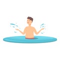 Fun party water icon cartoon vector. Holiday dive